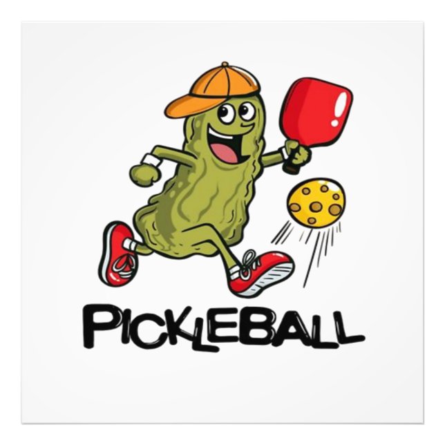Impression Photo Concombre drôle jouant au pickleball  (Devant)