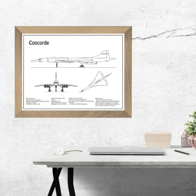 Impression Photo Concorde - Plan de dessin du plan d'avion BD (Créateur téléchargé)