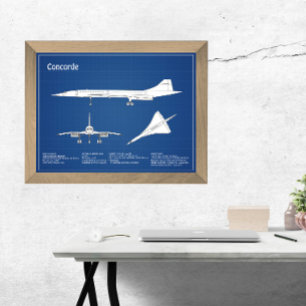 Impression Photo Concorde - Plan de dessin plan d'avion ABD