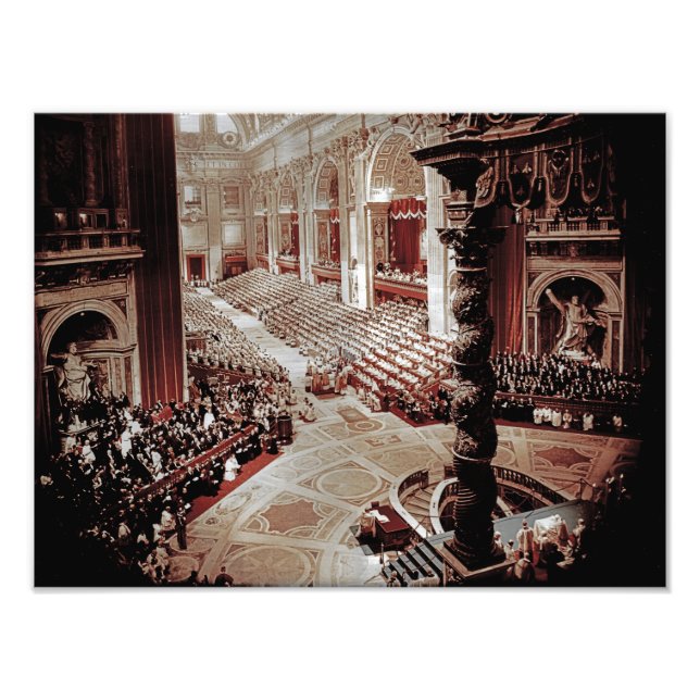 Impression Photo Conseil du Vatican II, Rome, 1962 Pape Jean XXIII (Devant)