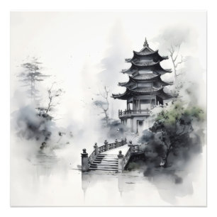 Impression Photo Construire une peinture asiatique traditionnelle