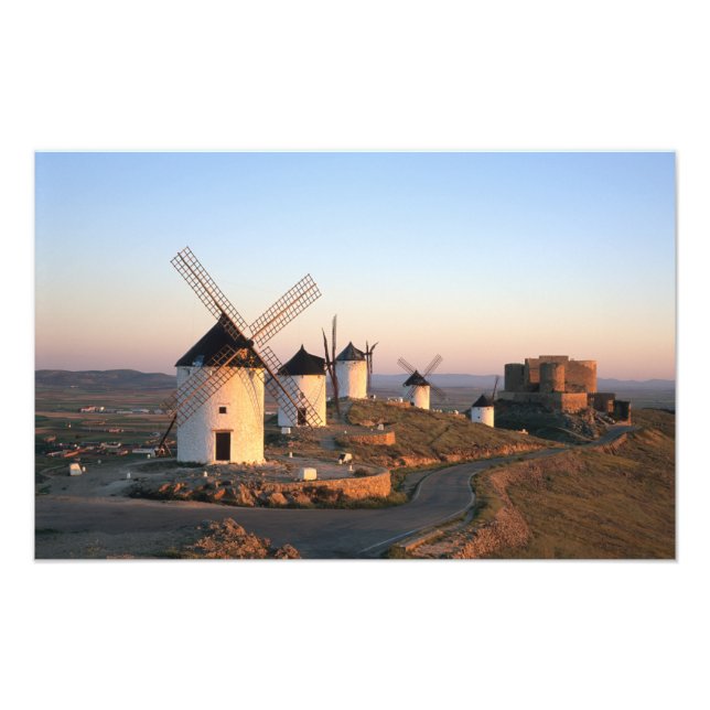 Impression Photo Consuegra, La Mancha, Espagne, moulins à vent (Devant)