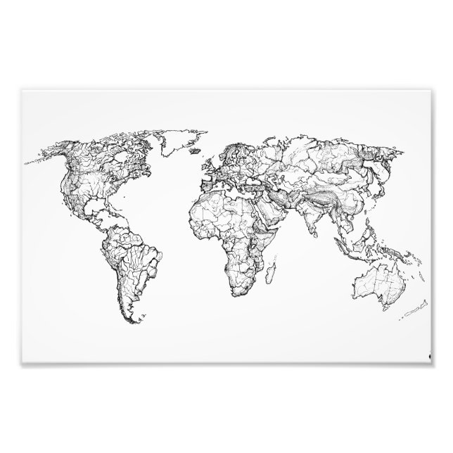 Impression Photo continents du dessin terrestre (Devant)