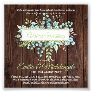 Impression Photo Conversation vidéo Mariage virtuel Invitations en