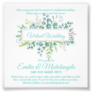 Impression Photo Conversation vidéo Mariage virtuel Invitations en