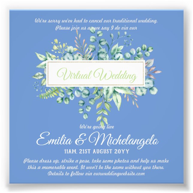 Impression Photo Conversation vidéo Mariage virtuel Invitations en  (Devant)