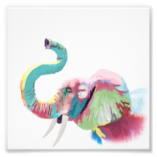Impression Photo Cool génial éléphant coloré et branché