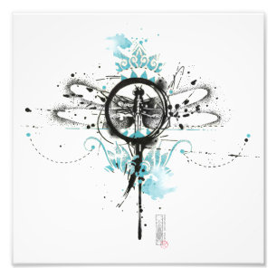 Impression Photo Copie abstraite de mandala de libellule