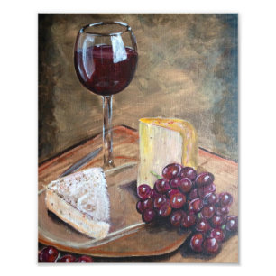 Impression Photo Copie de vin et de fromage