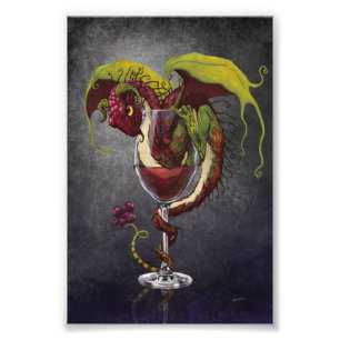 Impression Photo Copie du dragon 4x6 de vin rouge