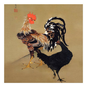 Impression Photo Coq et Poule par Ito Jakuchu