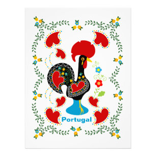 Impression Photo Coq traditionnel du Portugal en noir