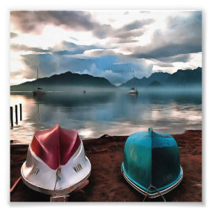 Impression Photo Coques des bateaux et marmaris Hiver