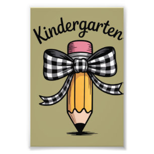 Impression Photo Coquette Pencil Bow Kindergarten Teacher School