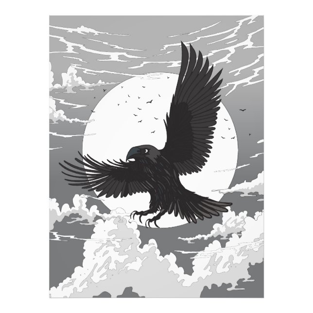 Impression Photo Corbeau et Lune (Devant)