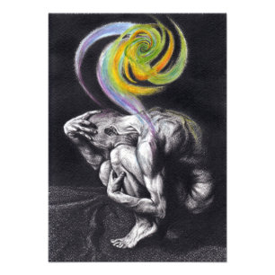 Impression Photo Corps masculin âme colorée Dark Art du dessin surr