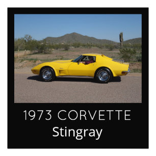 Impression Photo Corvette Stingray, Jaune, 1973