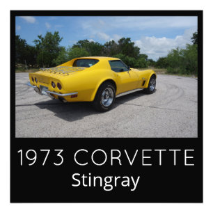 Impression Photo Corvette Stingray, Jaune, 1973