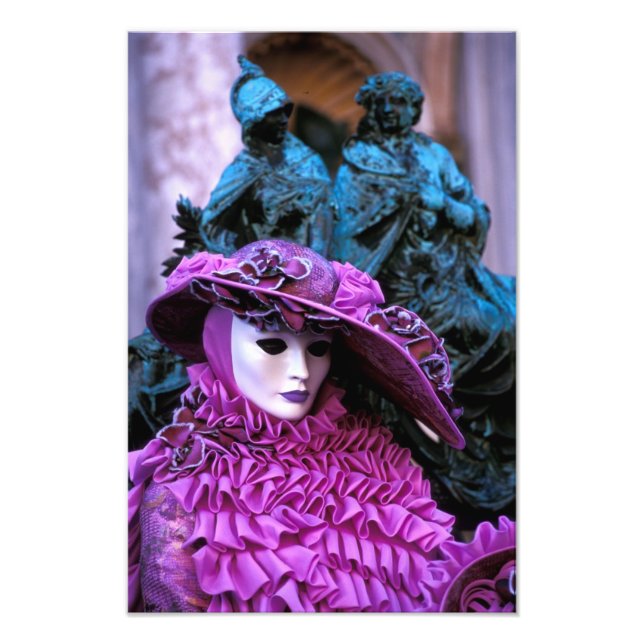 Impression Photo Costume de violet au Carnaval de Venise (Devant)