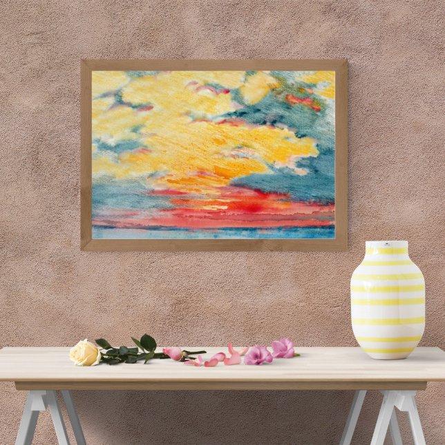 Impression Photo Coucher de soleil à l'aquarelle (Créateur téléchargé)