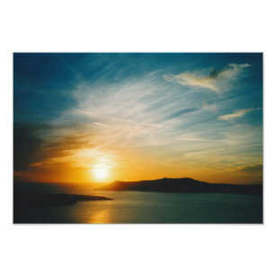 Impression Photo coucher de soleil à Santorin, Grèce