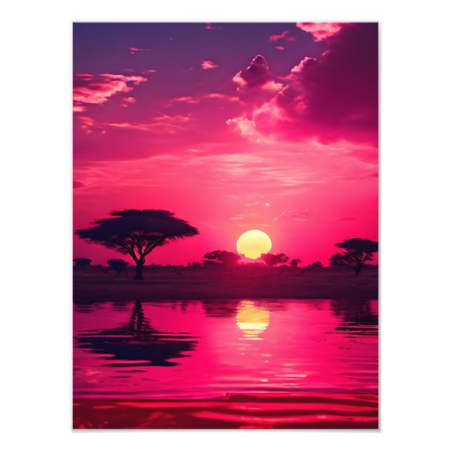 Impression Photo Coucher de soleil africain (Devant)