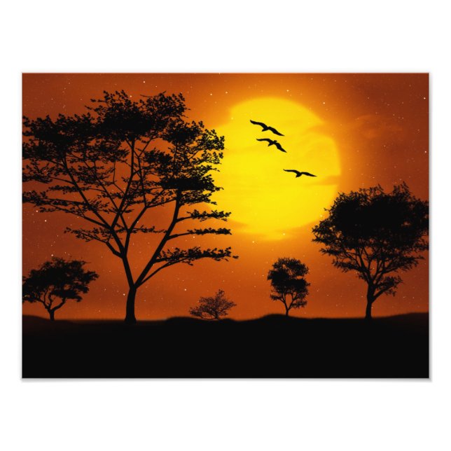 Impression Photo Coucher de soleil africain (Devant)
