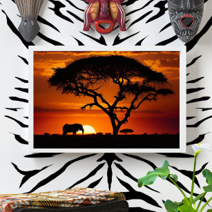 Impression Photo Coucher de soleil africain Safari