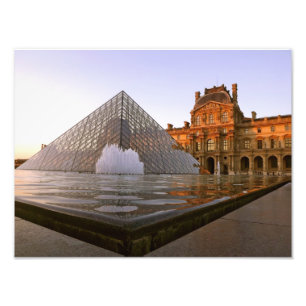 Impression Photo Coucher de soleil au Musée du Louvre, Paris, Franc