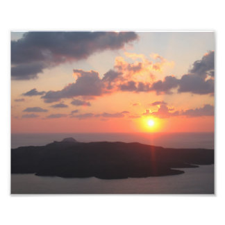 Impression Photo Coucher de soleil brillant de Santorin