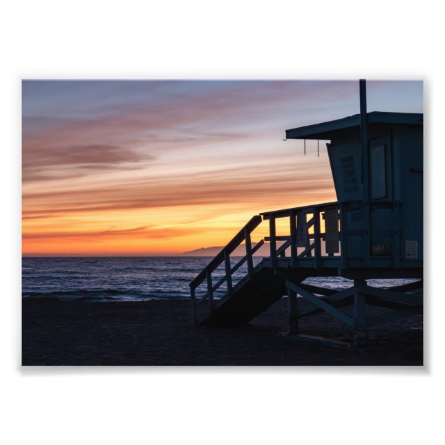 Impression Photo Coucher de soleil de l'heure d'or - Venice Beach,  (Devant)
