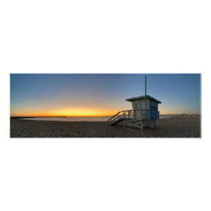 Impression Photo Coucher de soleil de l'heure d'or - Venice Beach,