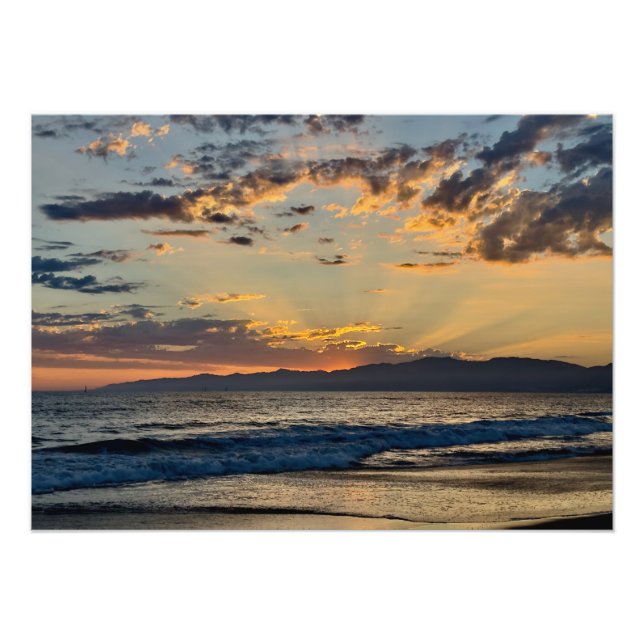 Impression Photo Coucher de soleil de l'heure d'or - Venice Beach,  (Devant)