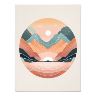 Impression Photo Coucher de soleil de montagne paisible