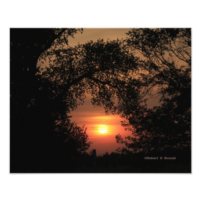 Impression Photo Coucher de soleil du Kansas avec agrandissement d' (Devant)