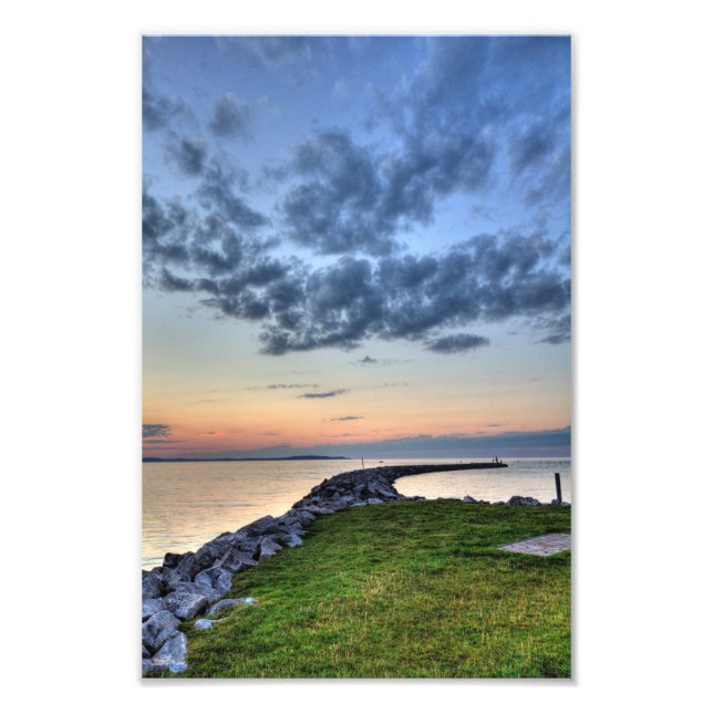 Impression Photo Coucher de soleil Elk Rapids sur Traverse Bay, Mic (Devant)