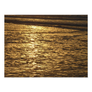 Impression Photo Coucher de soleil en Californie Vagues Océan Paysa