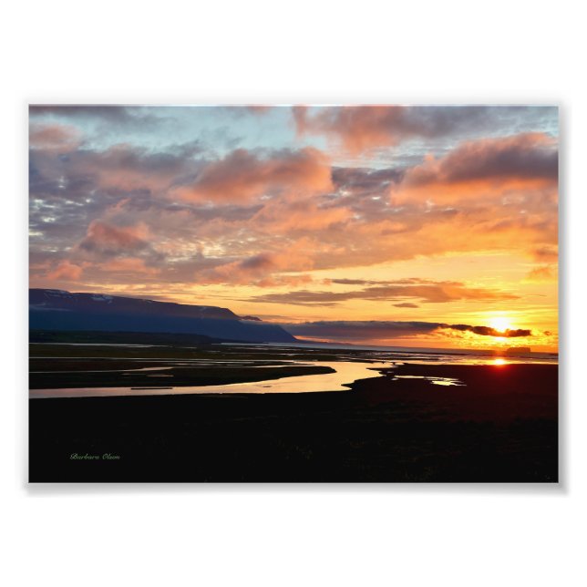 Impression Photo Coucher de soleil islandais (Devant)