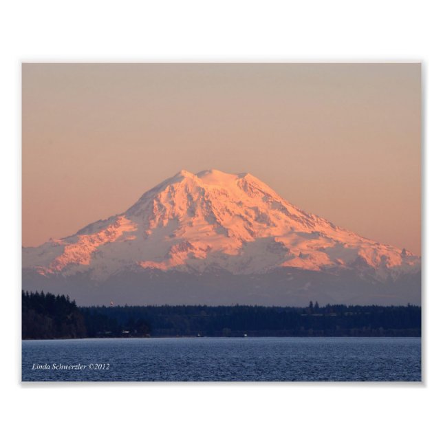 Impression Photo Coucher de soleil Rainier 8X10 (Devant)