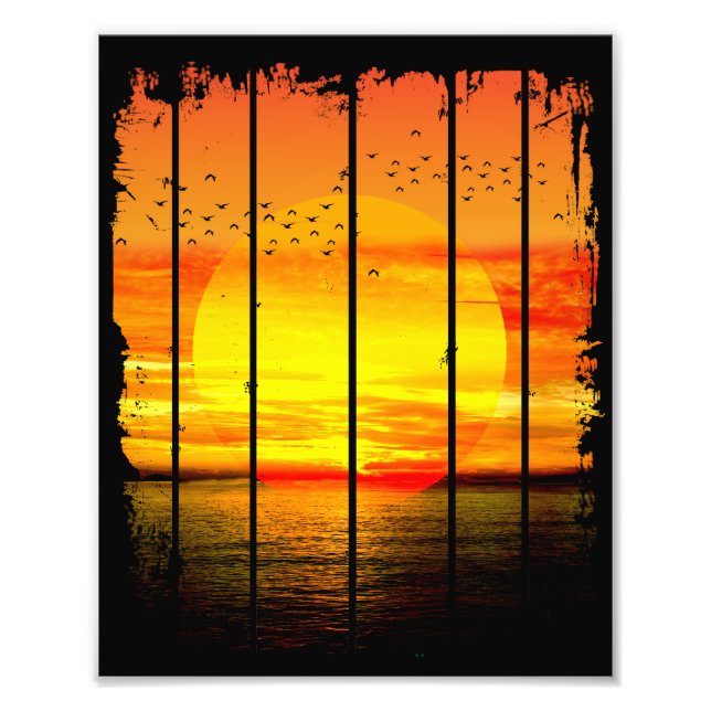 IMPRESSION PHOTO COUCHER DE SOLEIL SIMPLE SUR L'OCEAN (Devant)