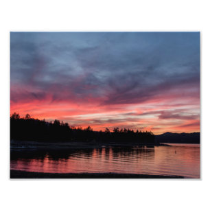 Impression Photo Coucher de soleil sur Big Bear Lake