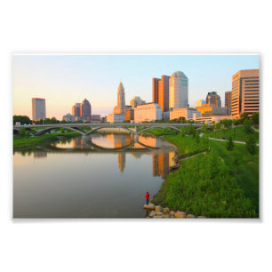 Impression Photo Coucher de soleil sur Columbus Skyline
