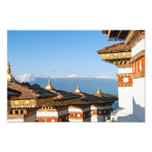 Impression Photo Coucher de soleil sur le col de Dochula - Bhoutan,