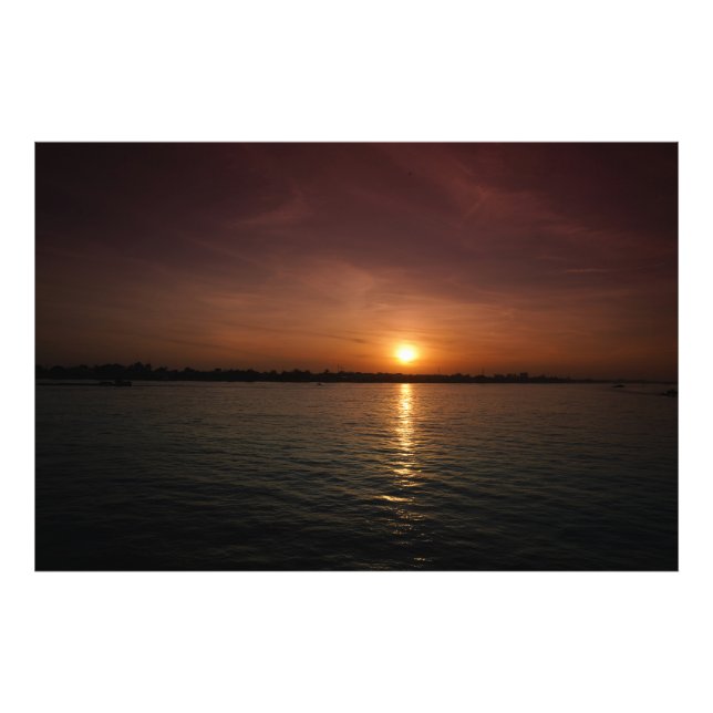 Impression Photo Coucher de soleil sur le fleuve Mekong (Devant)