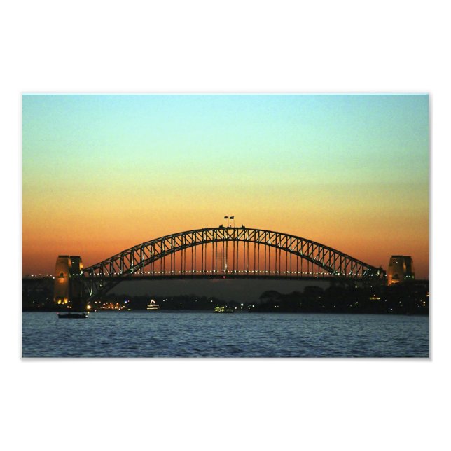 Impression Photo Coucher de soleil sur le pont du port de Sydney, A (Devant)