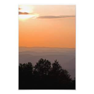 Impression Photo Coucher de soleil sur les Alleghanies, Virginie-Oc