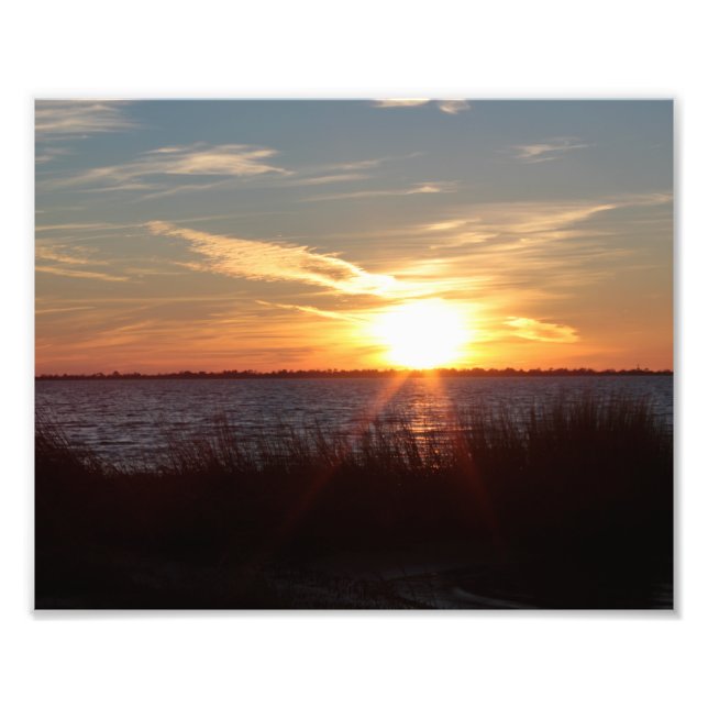 Impression Photo Coucher de soleil sur l'île de Chincoteague. (Devant)