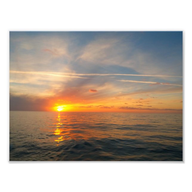 Impression Photo Coucher de soleil sur l'océan (Devant)