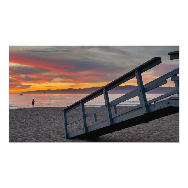 Impression Photo Coucher de soleil vibrant - Marina Del Rey, CA (Devant)