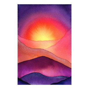 Impression Photo Coucher de soleil violet et orange vif